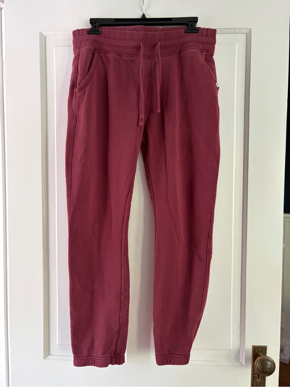 Pact Women's Burgundy Drawstring Jogger Pants Small